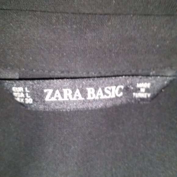 Zara Basic black collared short sleeve dress EUC - Picture 4 of 4